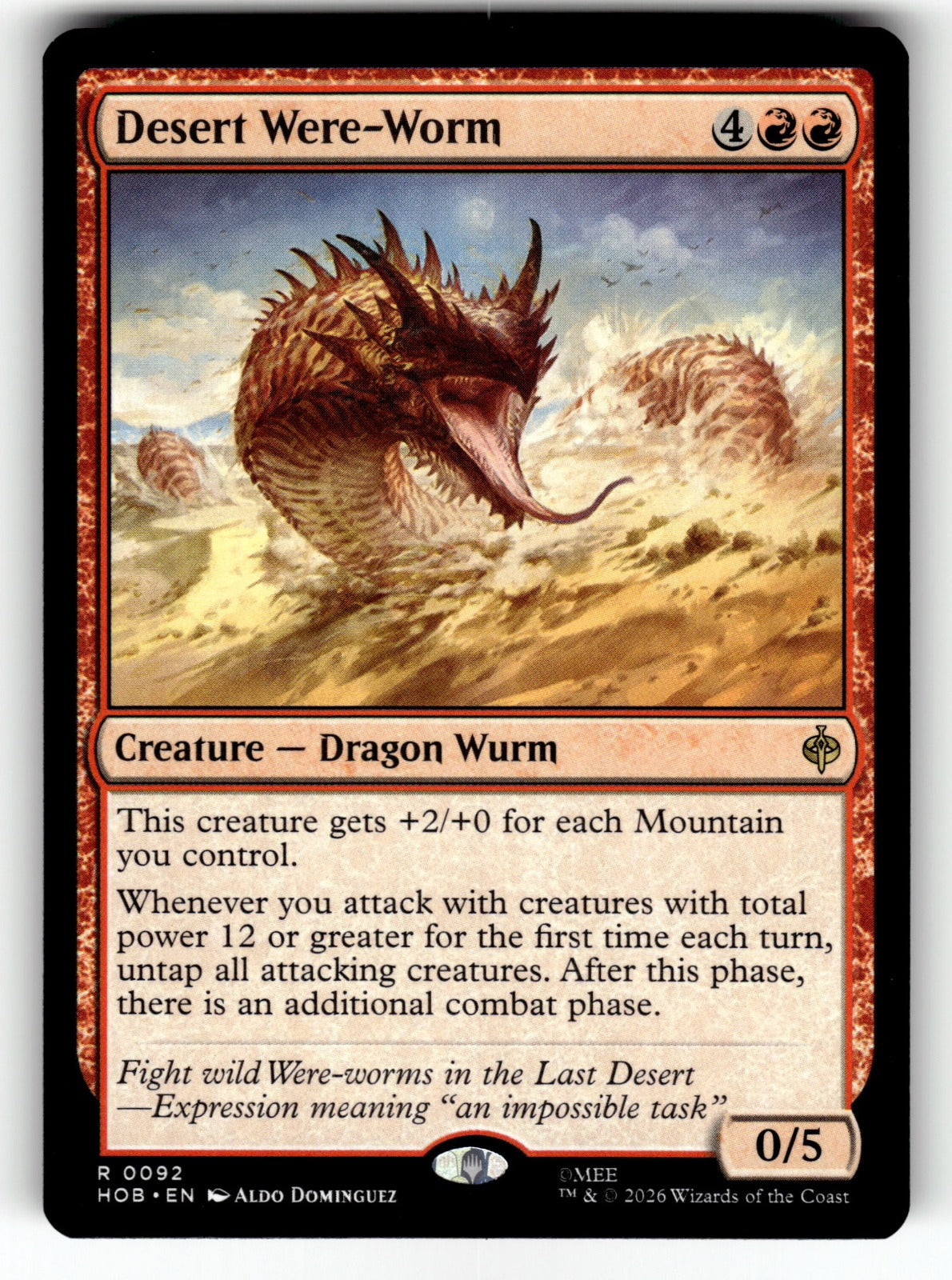 Desert Were-Worm – 92 HOB: The Hobbit R NM