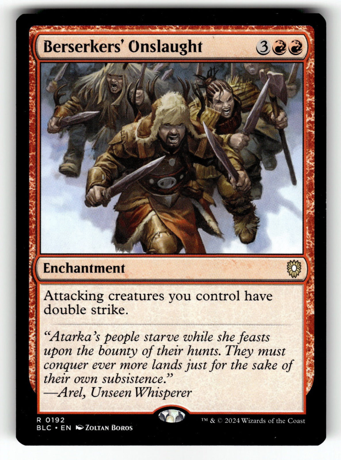 Berserkers' Onslaught – 192 BLC: Commander: Bloomburrow R NM