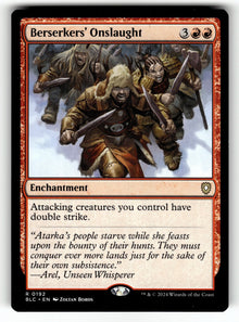 Berserkers' Onslaught – 192 BLC: Commander: Bloomburrow R NM