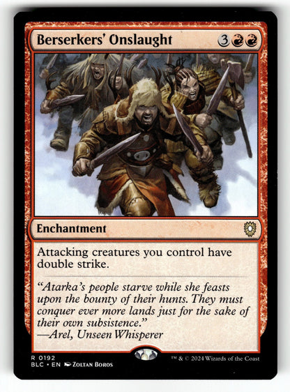 Berserkers' Onslaught – 192 BLC: Commander: Bloomburrow R NM