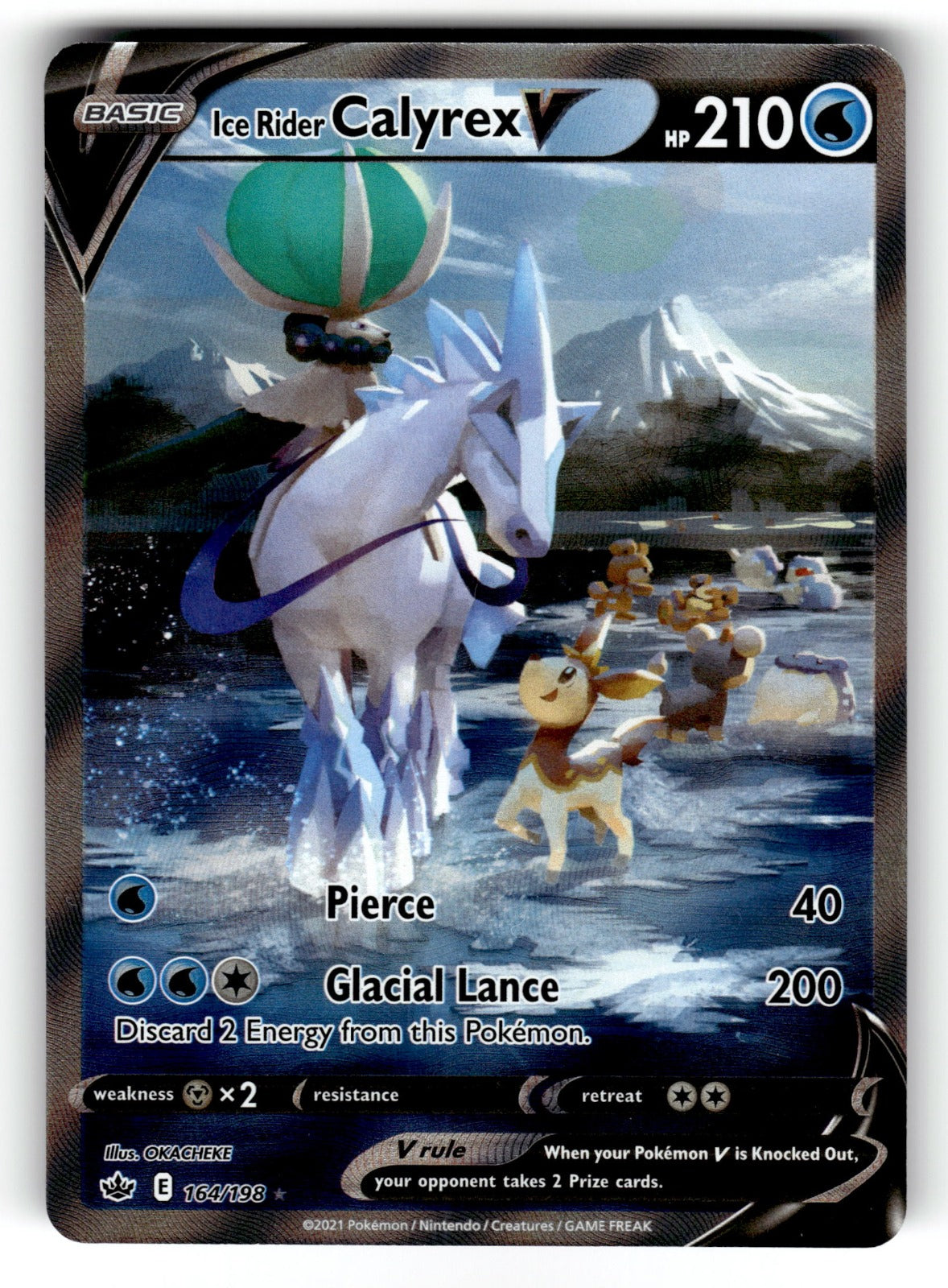 Ice Rider Calyrex V (Alternate Full Art) – 164/198 SWSH06: SWSH06: Chilling Reign Ultra Rare Holo NM