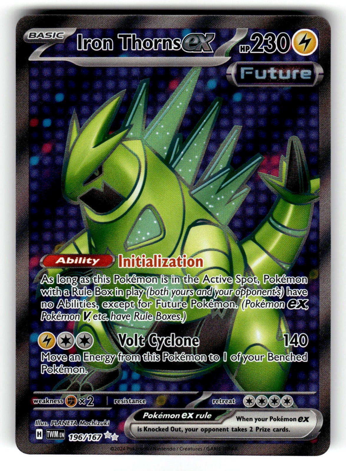 Iron Thorns ex – 196/167 TWM: SV06: Twilight Masquerade Ultra Rare HoloNM