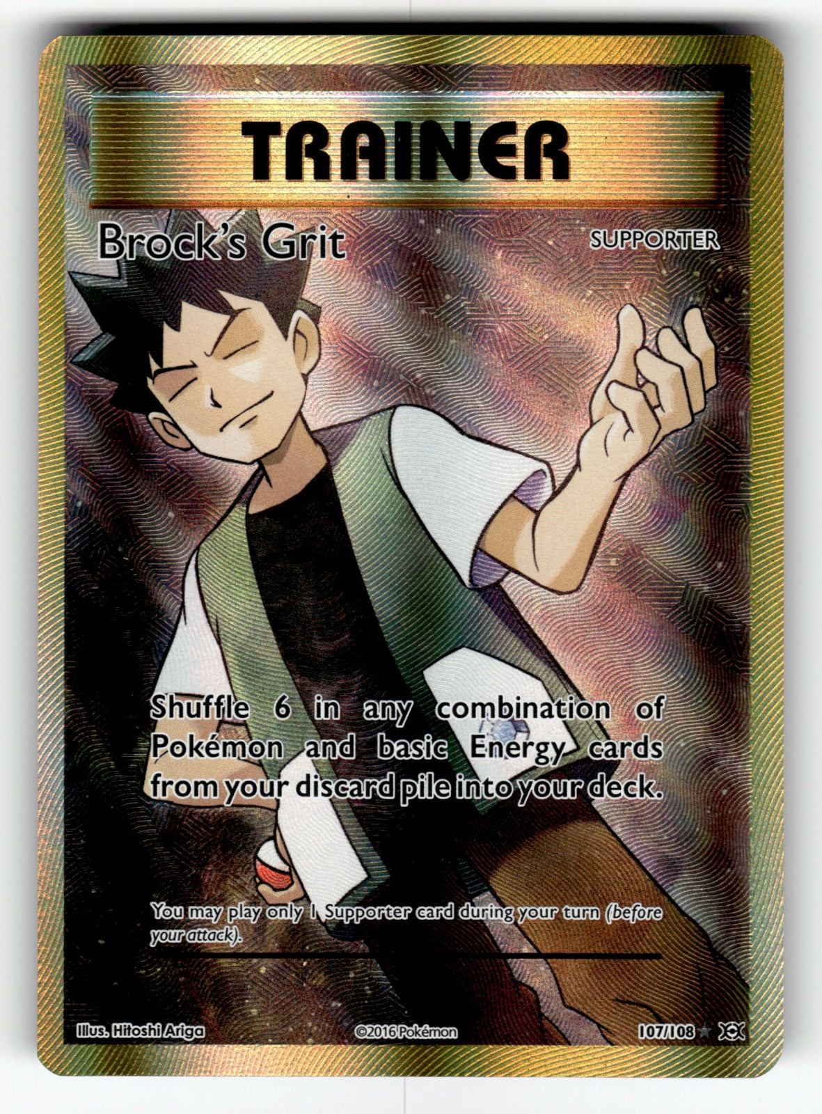 Brock's Grit (Full Art) – 107/108 EVO: XY - Evolutions Ultra Rare Holo NM
