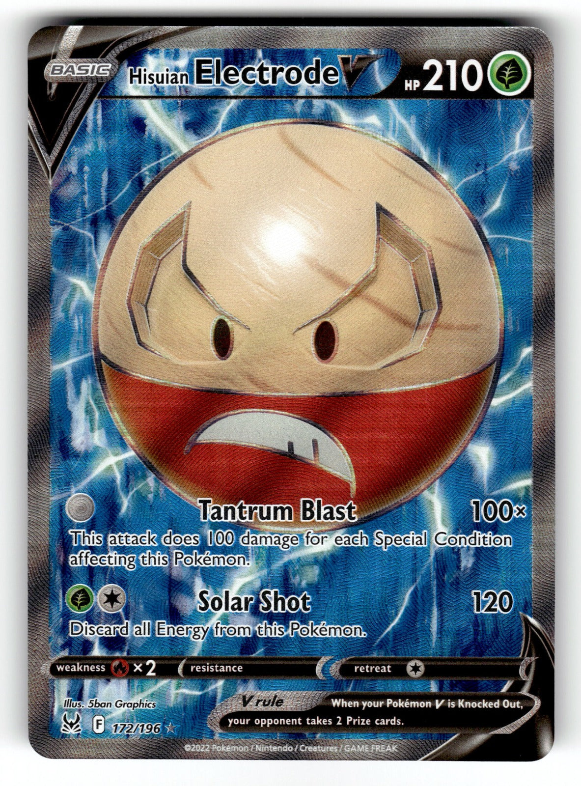 Hisuian Electrode V (Full Art) – 172/196 SWSH11: SWSH11: Lost Origin Ultra Rare Holo NM