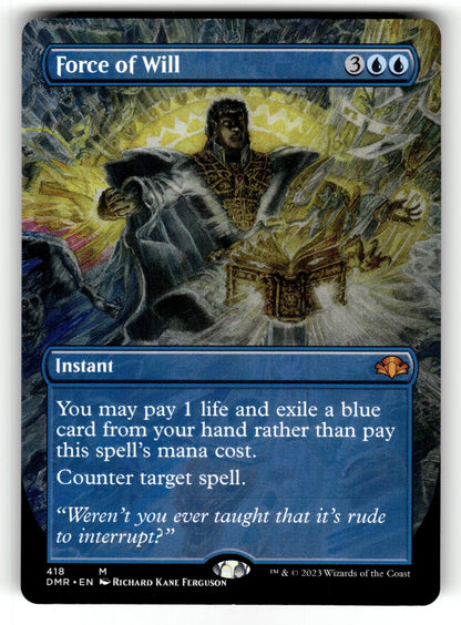 Force of Will (Borderless) – 418 DMR: Dominaria Remastered M NM