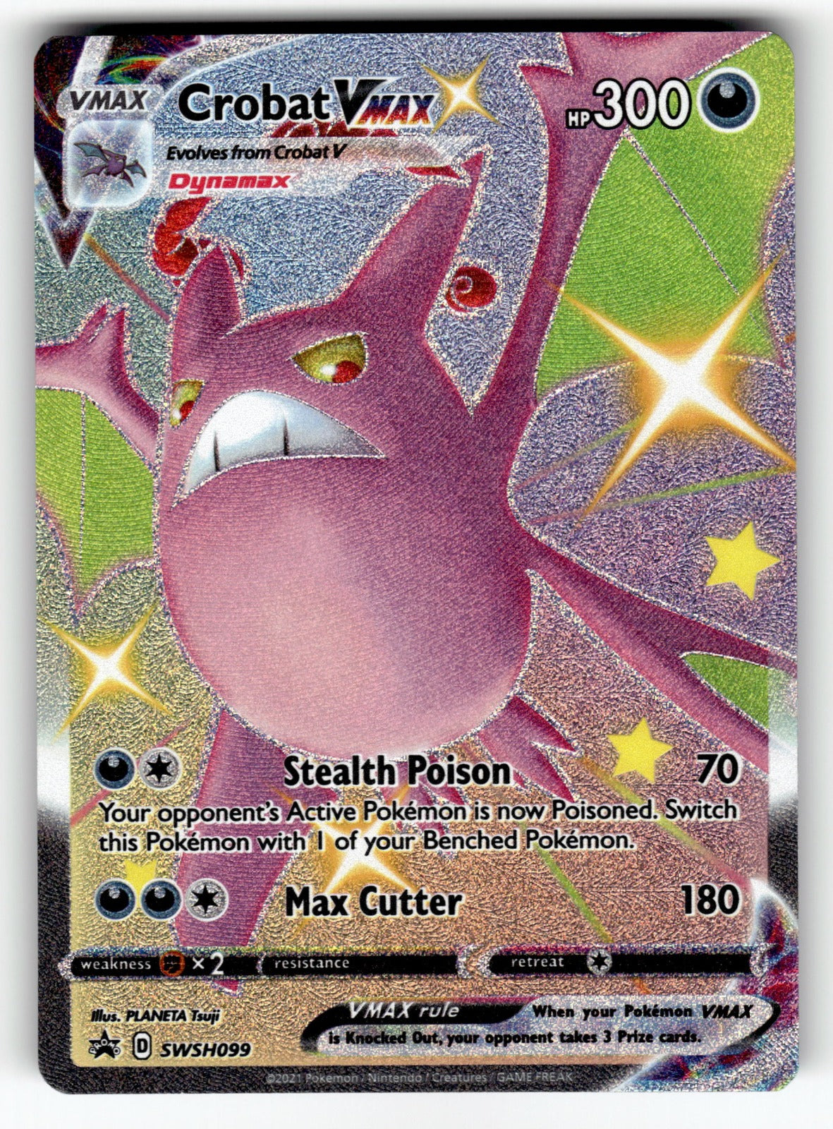 Crobat VMAX – SWSH099 SWSD: SWSH: Sword & Shield Promo Cards Promo HoloNM