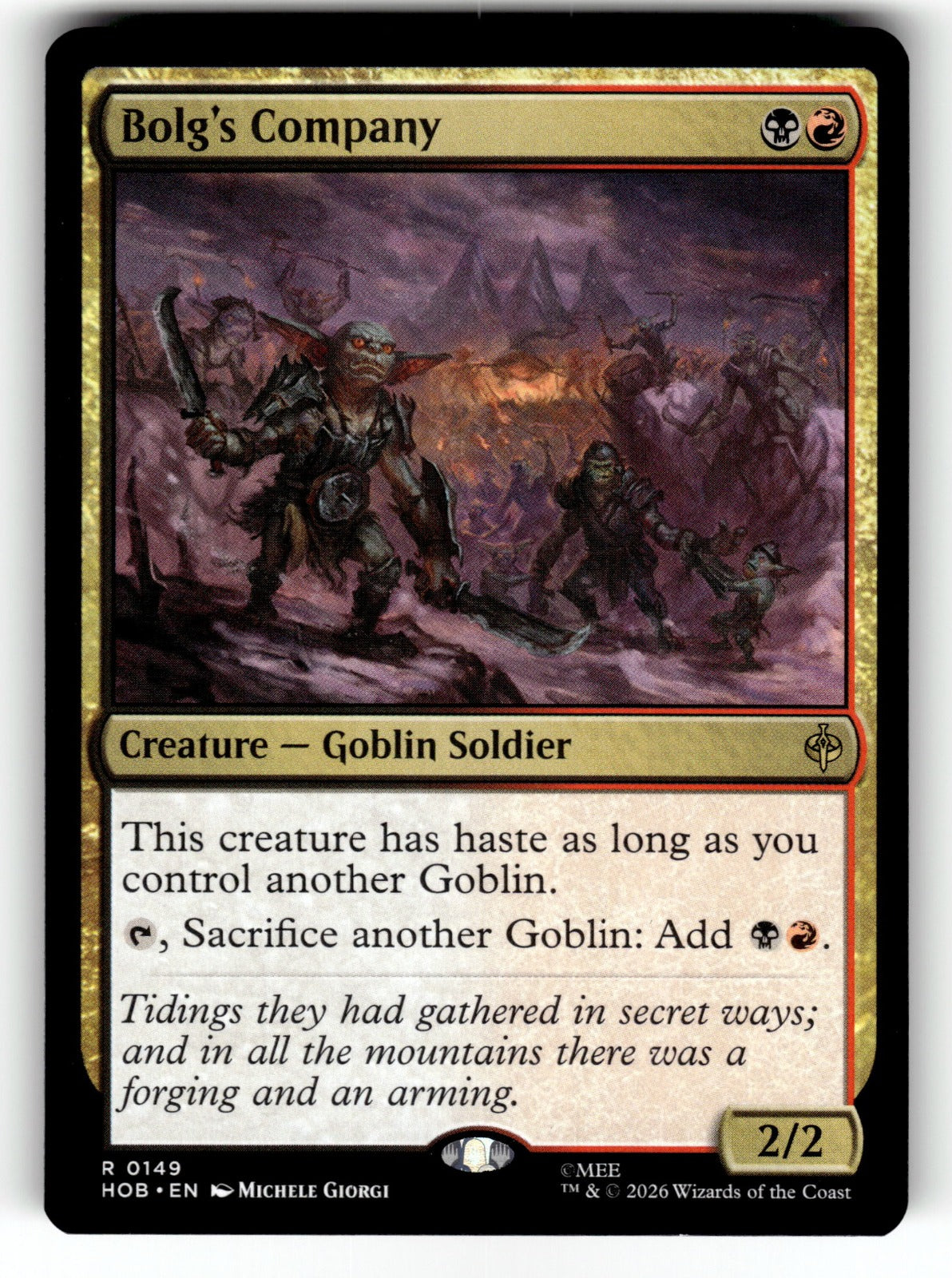 Bolg's Company – 149 HOB: The Hobbit R NM
