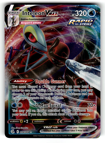 Inteleon VMAX – 079/264 SWSH08: SWSH08: Fusion Strike Ultra Rare Holo NM