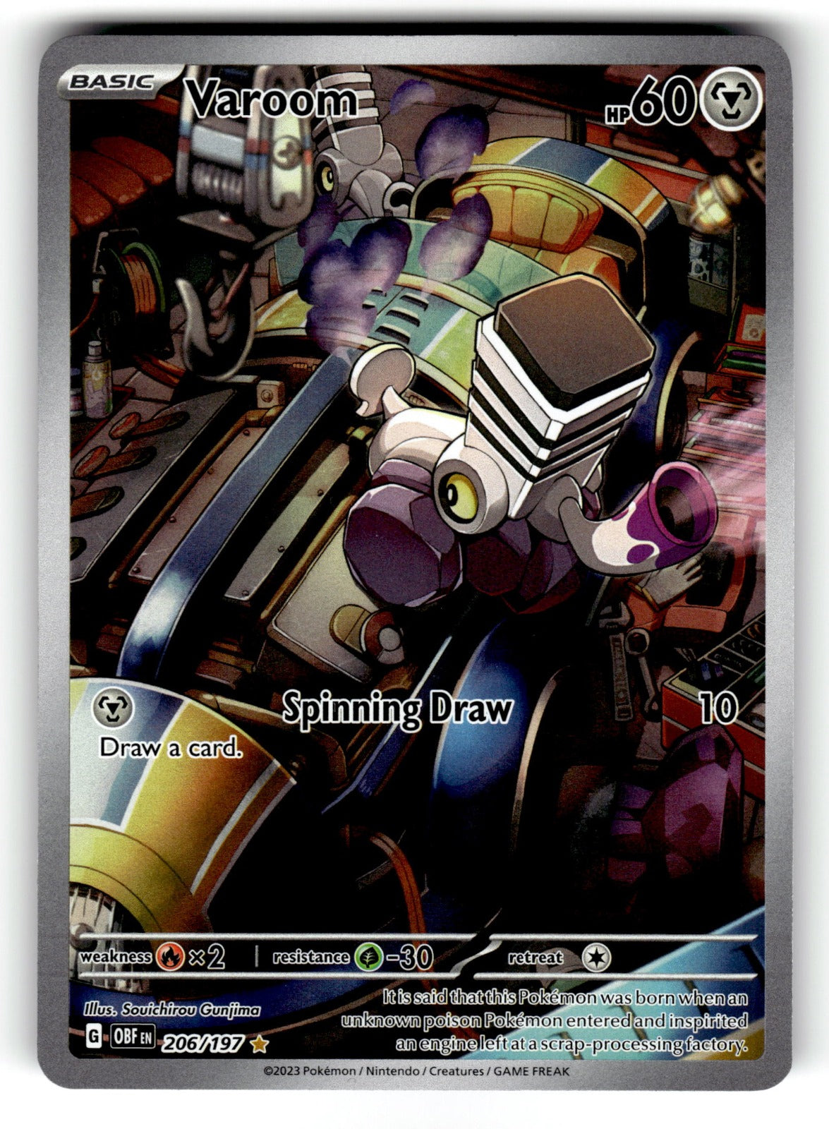 Varoom – 206/197 OBF: SV03: Obsidian Flames Illustration Rare HoloNM
