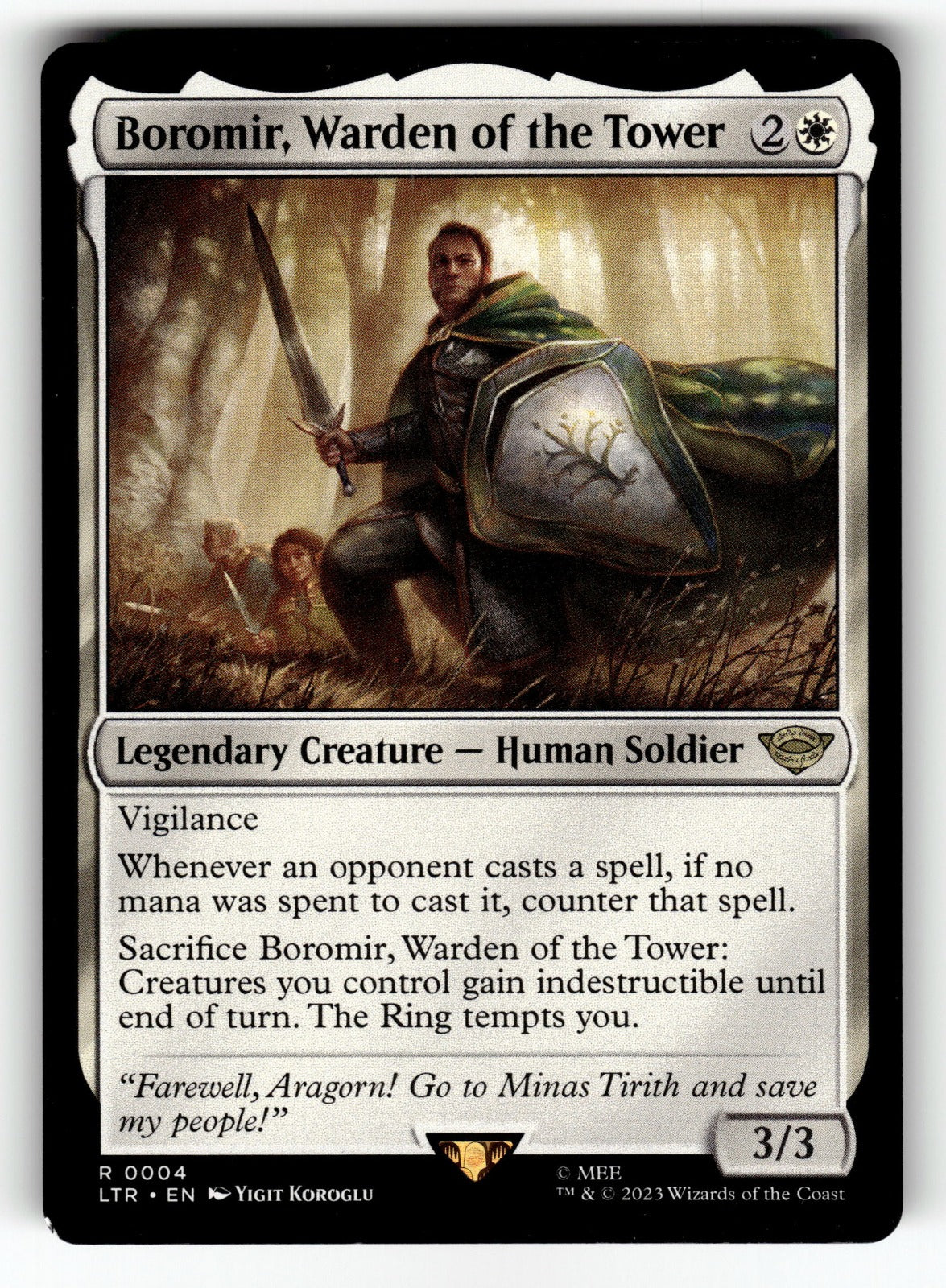 Boromir, Warden of the Tower – 4 LTR: Universes Beyond: The Lord of the Rings: Tales of Middle-earth R NM
