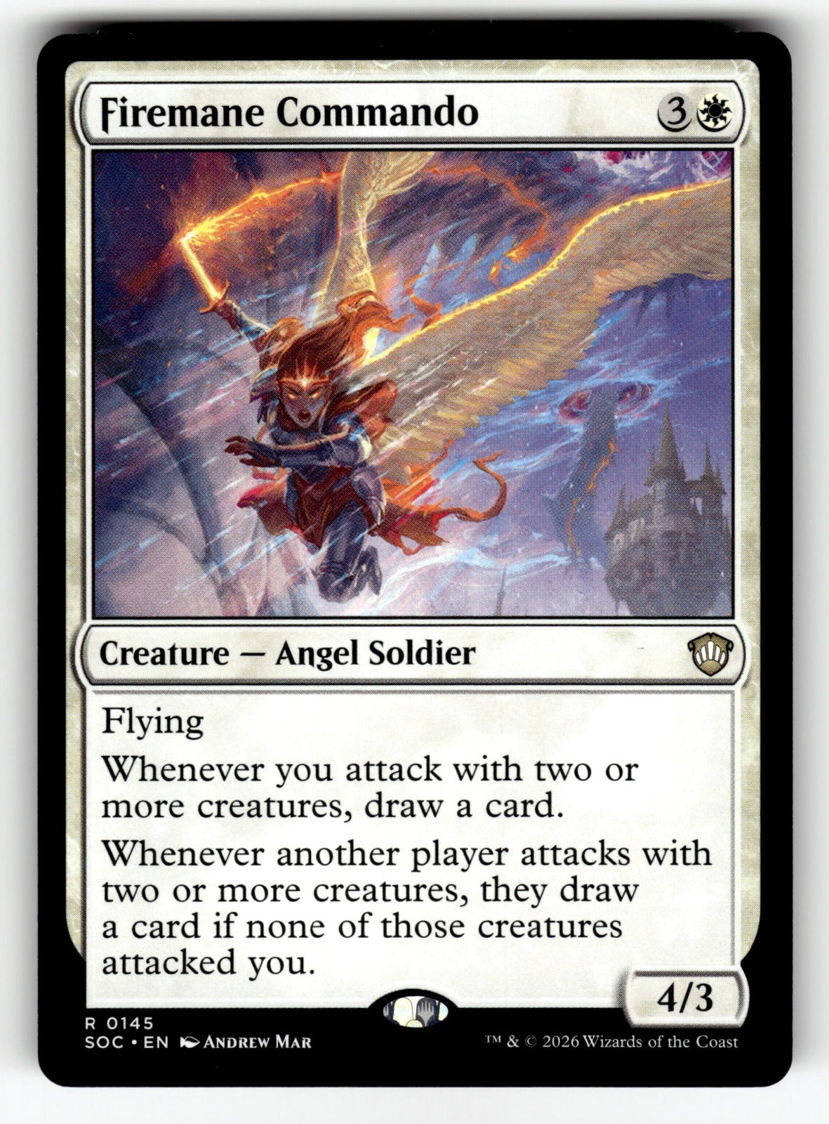 Firemane Commando – 145 SOC: Commander: Secrets of Strixhaven R NM