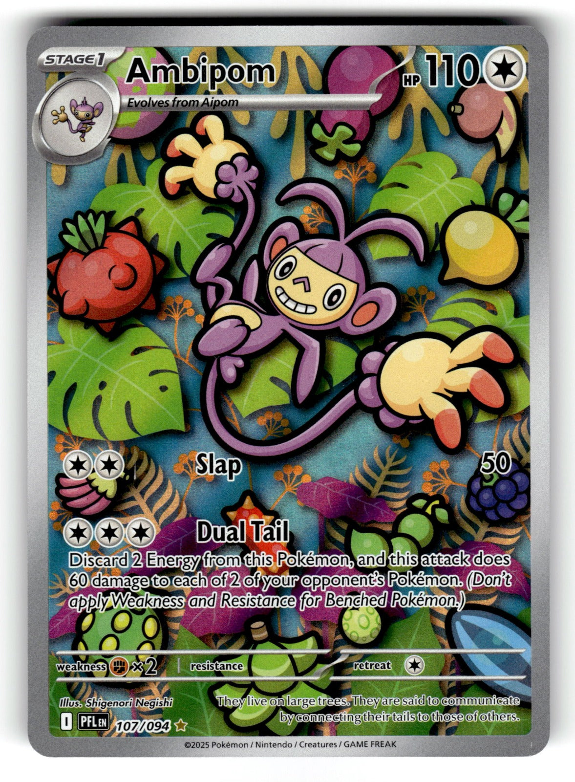 Ambipom – 107/094 PFL: ME02: Phantasmal Flames Illustration Rare HoloNM