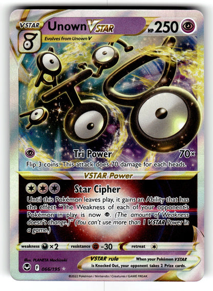 Unown VSTAR – 066/195 SWSH12: SWSH12: Silver Tempest Ultra Rare Holo NM