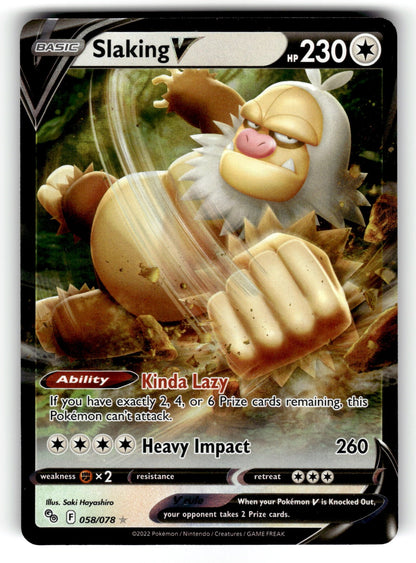 Slaking V – 058/078 PGO: Pokemon GO Ultra Rare Holo NM