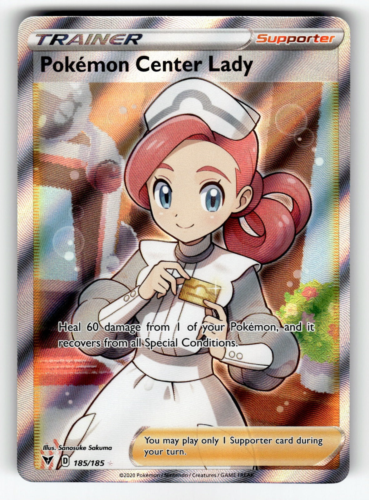 Pokemon Center Lady (Full Art) - 185/185 SWSH04: SWSH04: Vivid Voltage Ultra Rare Holo NM