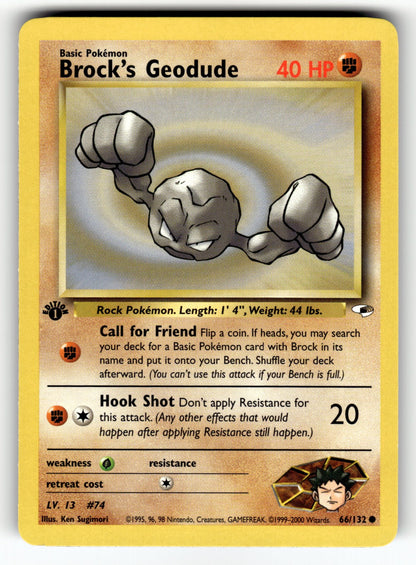 Brock's Geodude (66) – 066/132 G1: Gym Heroes Common Unlimited NM