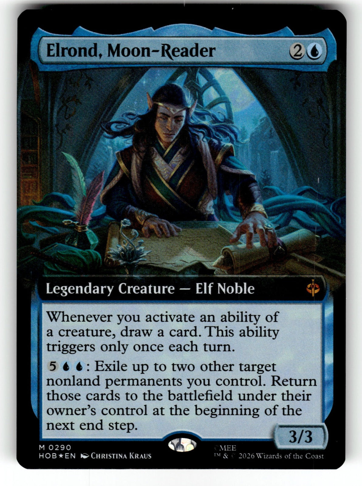 Elrond, Moon-Reader (Extended Art) – 290 HOB: The Hobbit M Foil NM