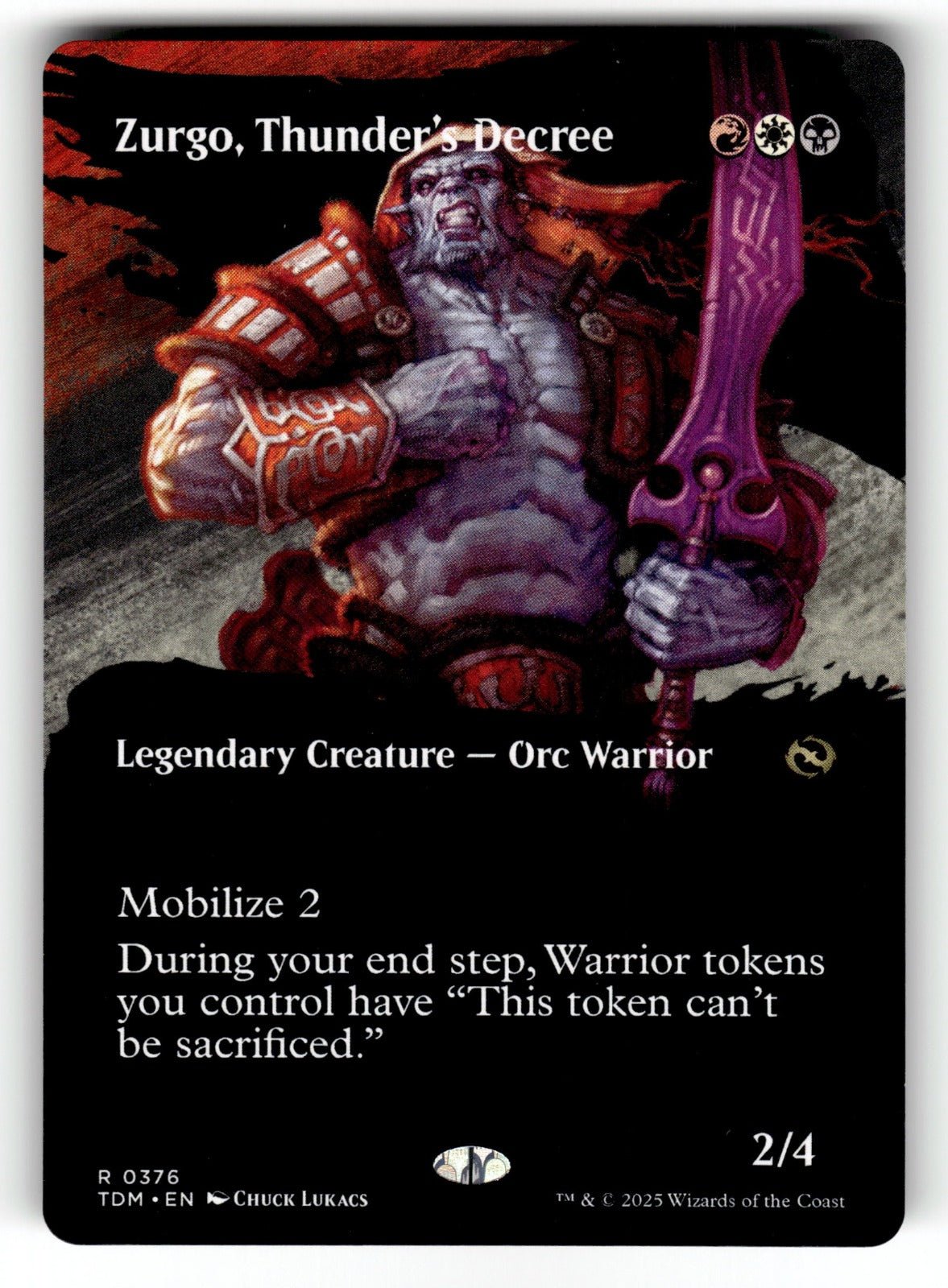 Zurgo, Thunder's Decree (Borderless) – 376 TDM: Tarkir: Dragonstorm R NM