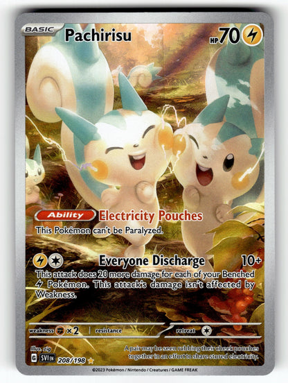 Pachirisu – 208/198 SVI: SV01: Scarlet & Violet Base Set Illustration Rare Holo NM