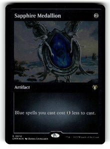 Sapphire Medallion Foil Etched – 614 CMM: Commander Masters R Foil NM