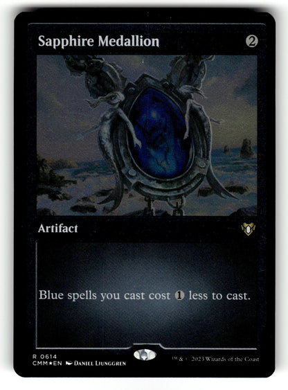 Sapphire Medallion Foil Etched – 614 CMM: Commander Masters R Foil NM