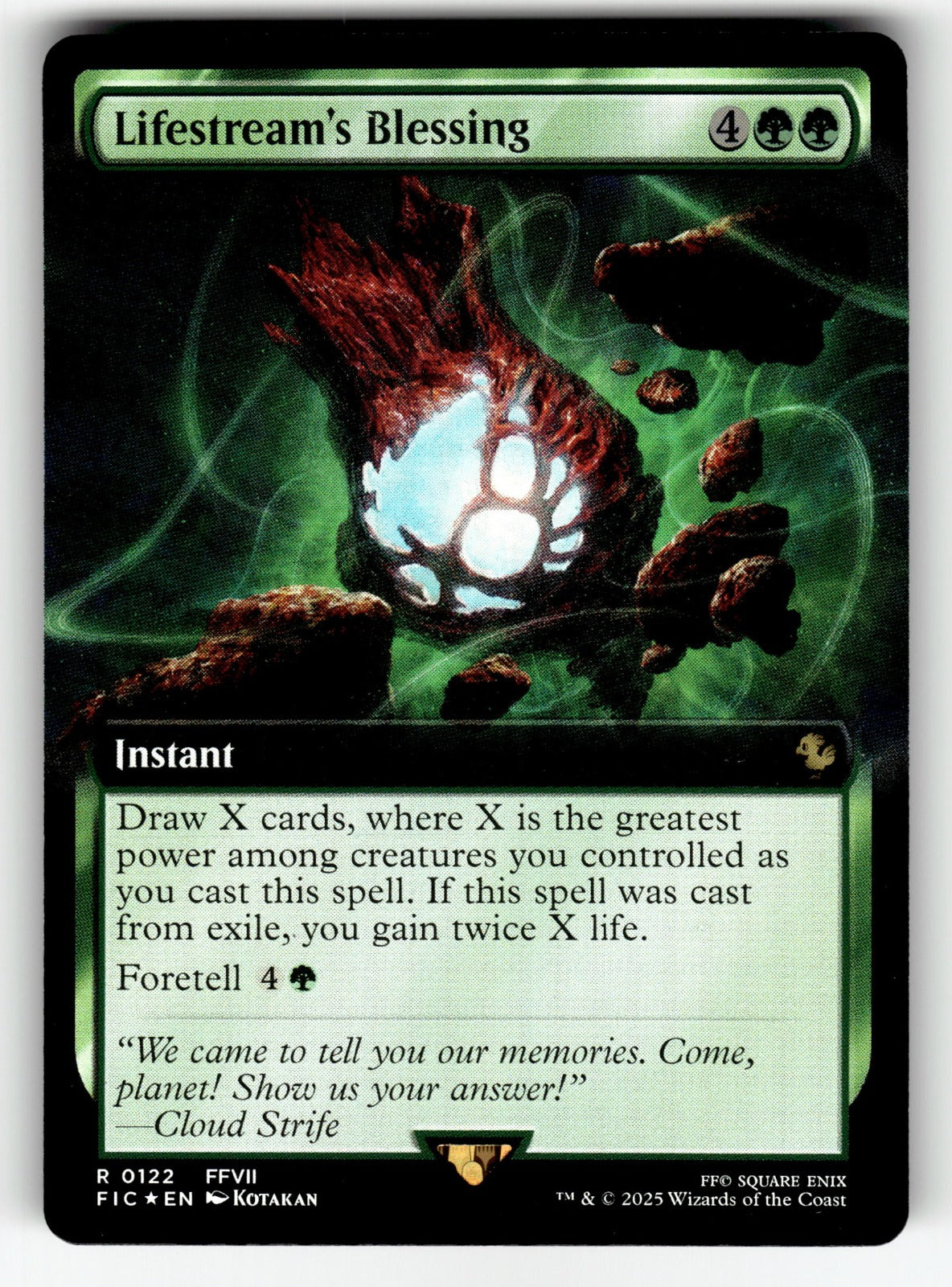 Lifestream's Blessing (Extended Art) – 122 FIC: Commander: FINAL FANTASY R Foil NM