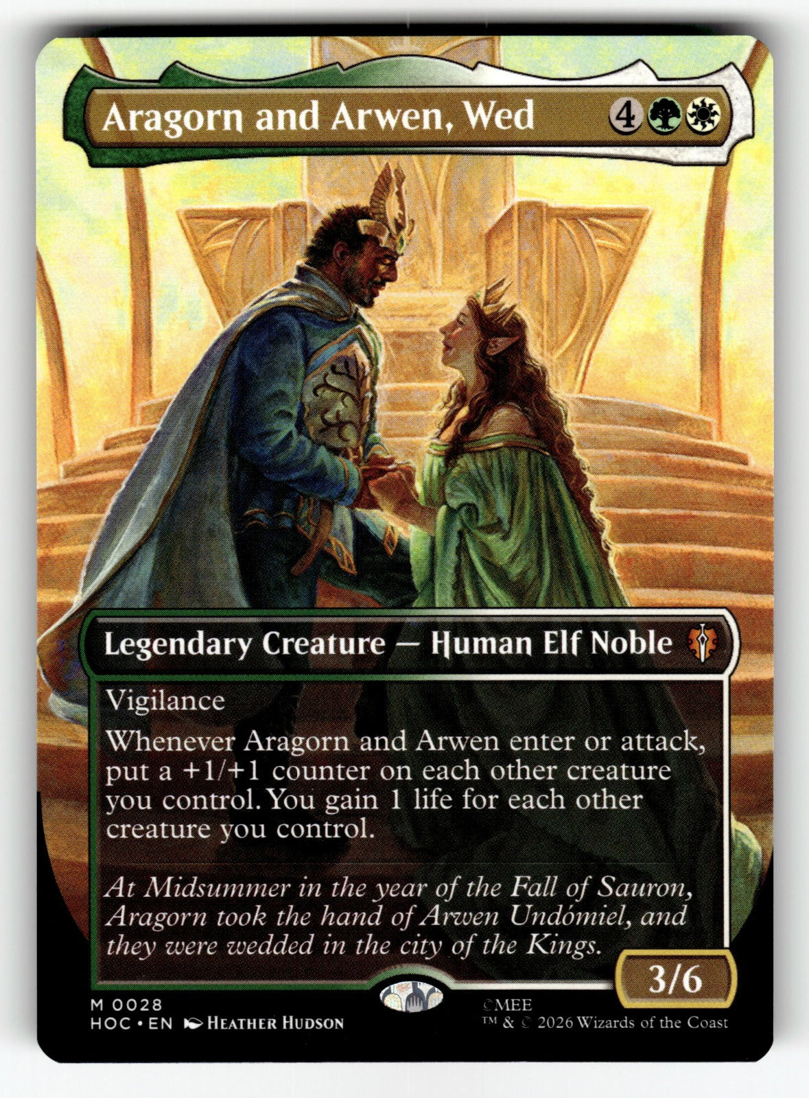 Aragorn and Arwen, Wed (Borderless) – 28 HOC: The Hobbit: Eternal-Legal M NM