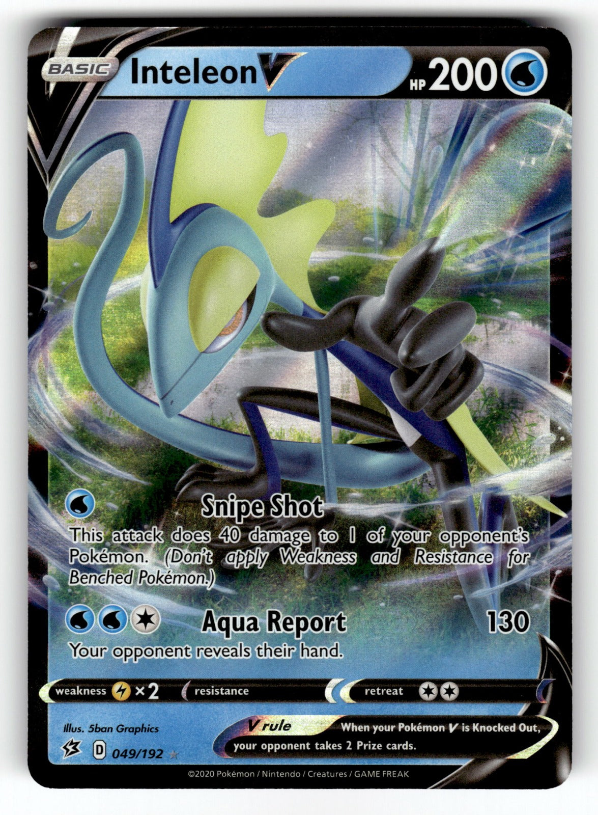Inteleon V - 049/192 SWSH02: SWSH02: Rebel Clash Ultra Rare Holo NM