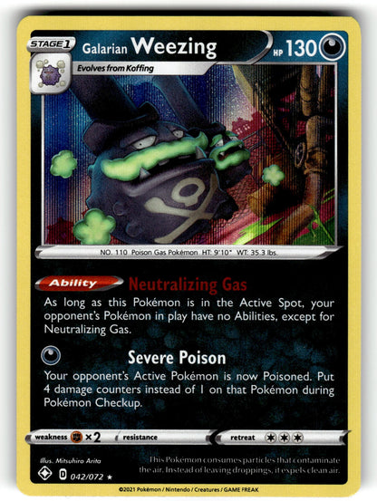 Galarian Weezing – 042/072 SHF: Shining Fates Holo Rare NM