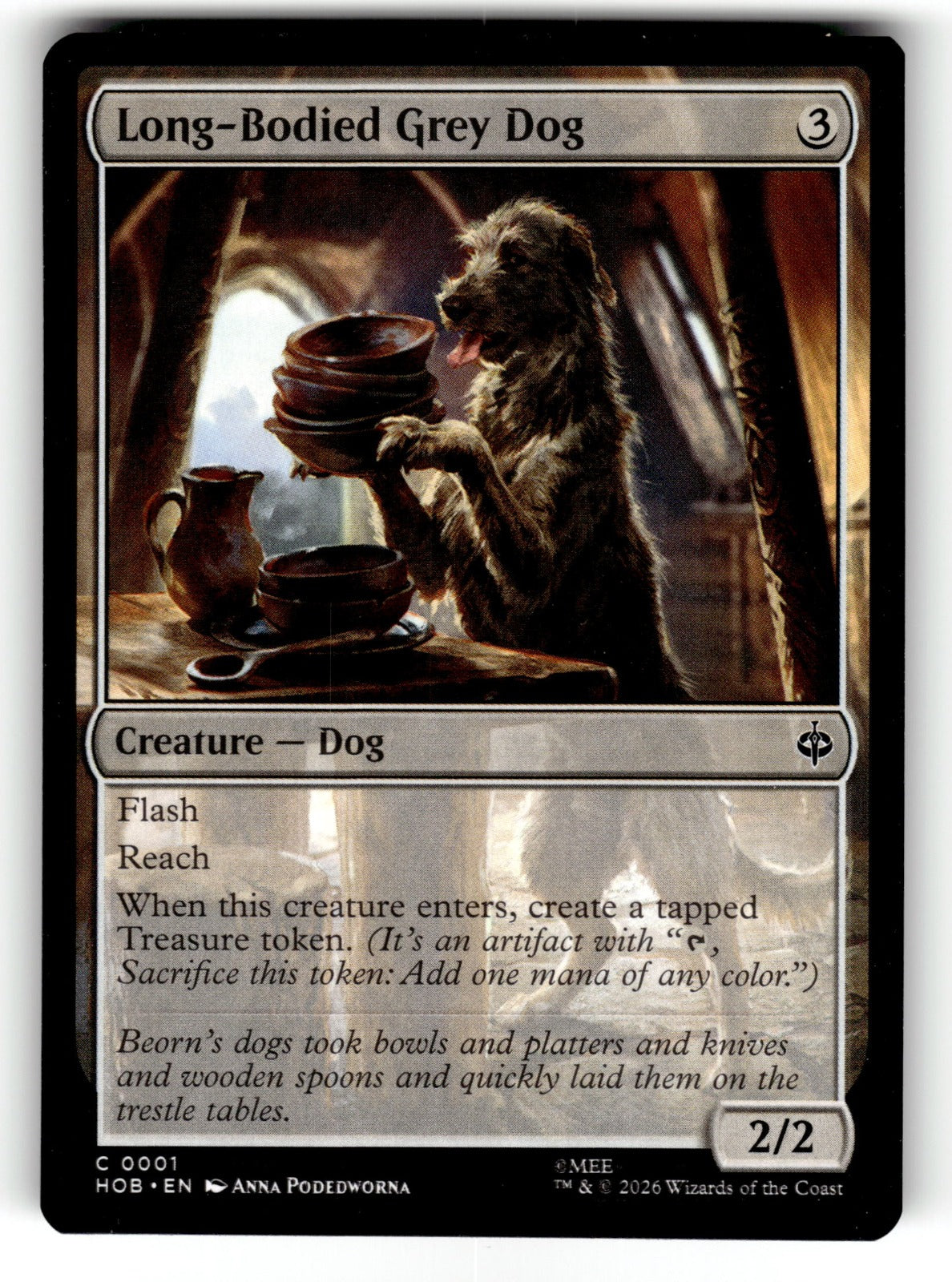 Long-Bodied Grey Dog – 1 HOB: The Hobbit C NM