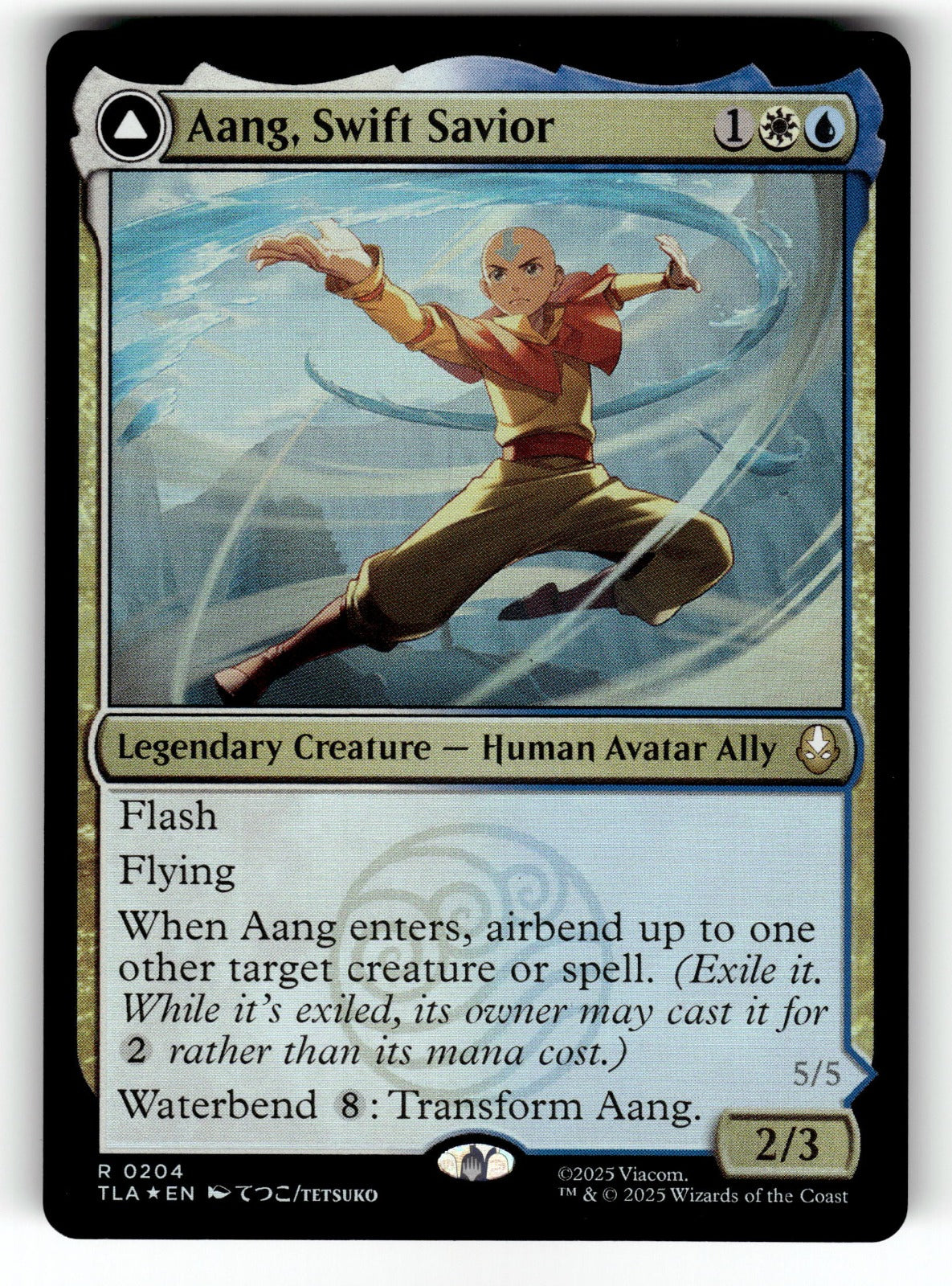 Aang, Swift Savior – 204 TLA: Avatar: The Last Airbender R Foil NM