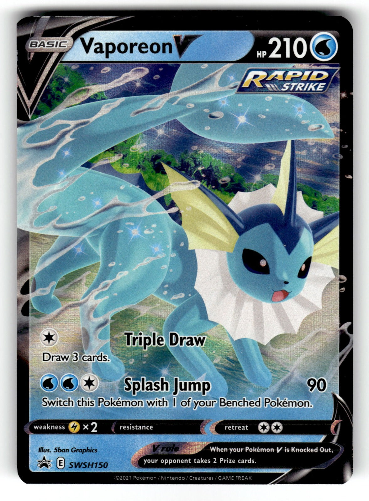 Vaporeon V – SWSH150 SWSD: SWSH: Sword & Shield Promo Cards Promo Holo NM
