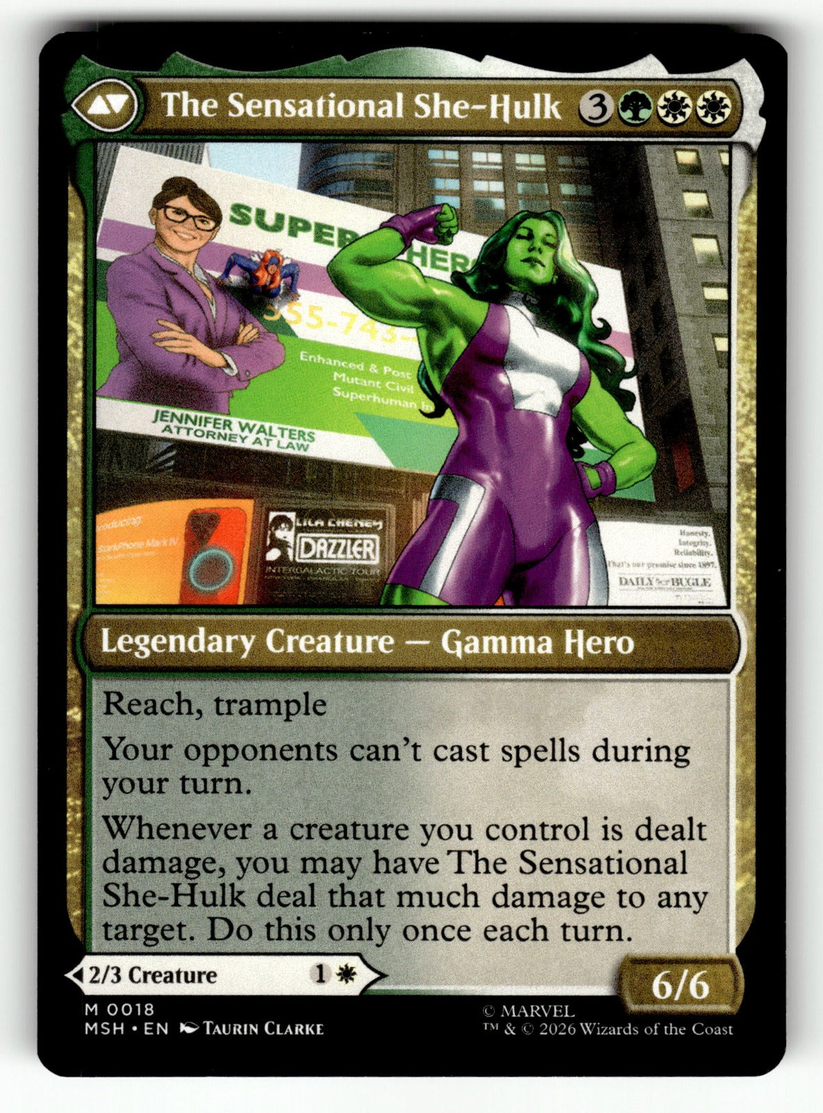 Jennifer Walters – 18 MSH: Marvel Super Heroes M NM (Back)