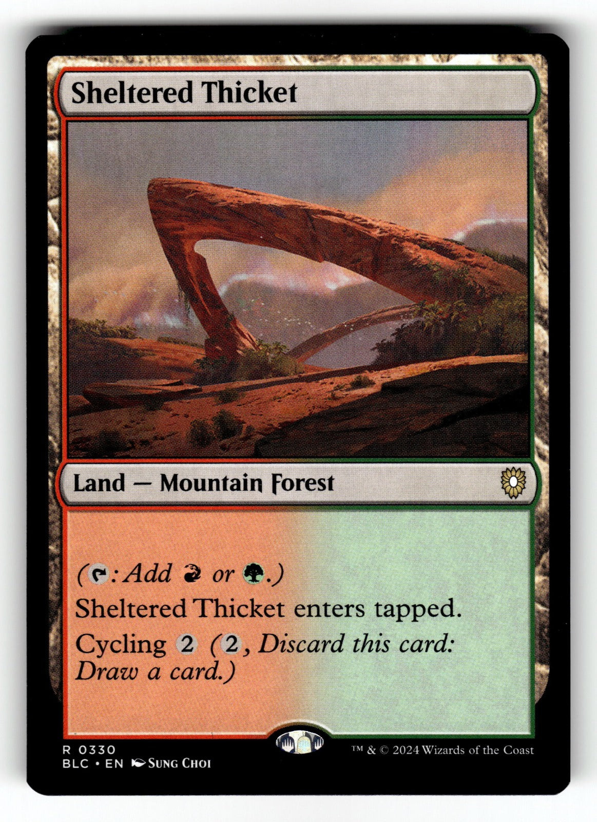 Sheltered Thicket – 330 BLC: Commander: Bloomburrow R NM