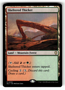 Sheltered Thicket – 330 BLC: Commander: Bloomburrow R NM