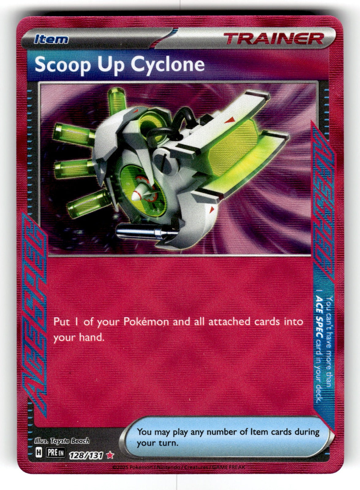 Scoop Up Cyclone – 128/131 PRE: SV: Prismatic Evolutions ACE SPEC Rare Holo NM
