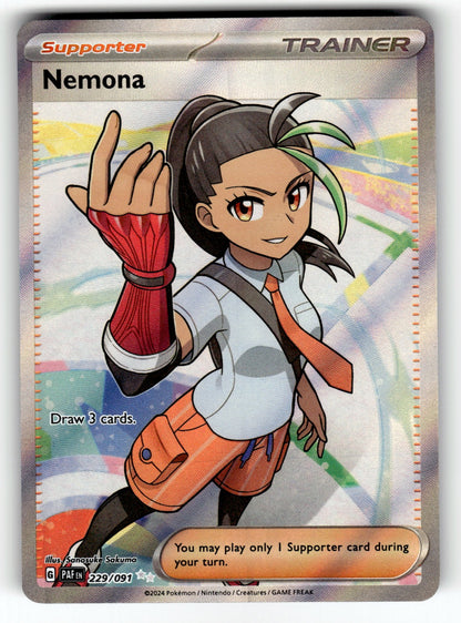 Nemona – 229/091 PAF: SV: Paldean Fates Ultra Rare Holo NM