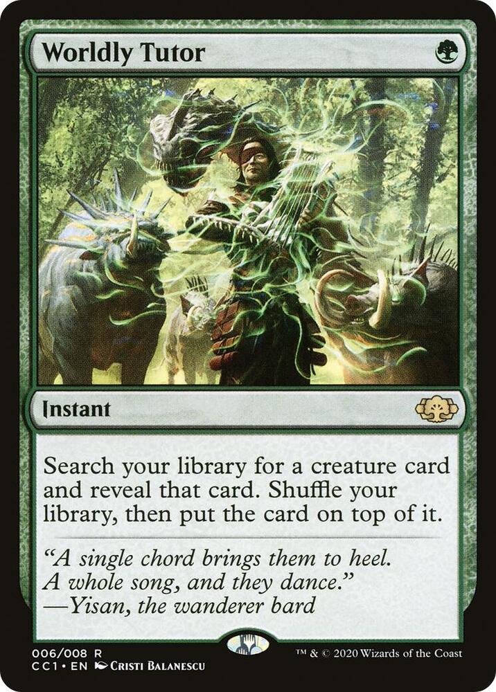 Worldly Tutor – 6 CC1: Commander Collection: Green R Foil NM