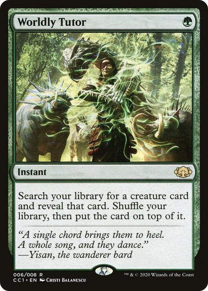 Worldly Tutor – 6 CC1: Commander Collection: Green R Foil NM