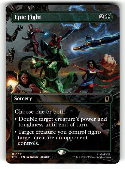 Epic Fight (Borderless) – 351 MSH: Marvel Super Heroes R NM