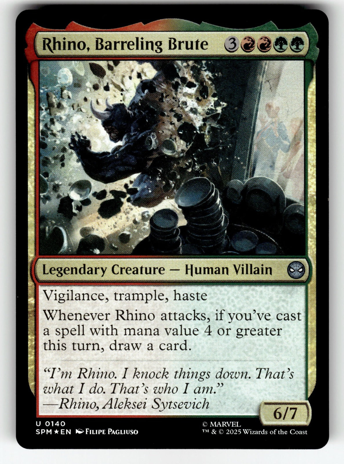 Rhino, Barreling Brute – 140 SPM: Marvel's Spider-Man U FoilNM