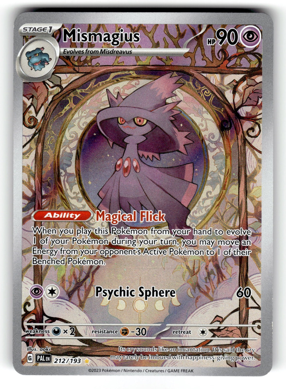 Mismagius – 212/193 PAL: SV02: Paldea Evolved Illustration Rare HoloLP