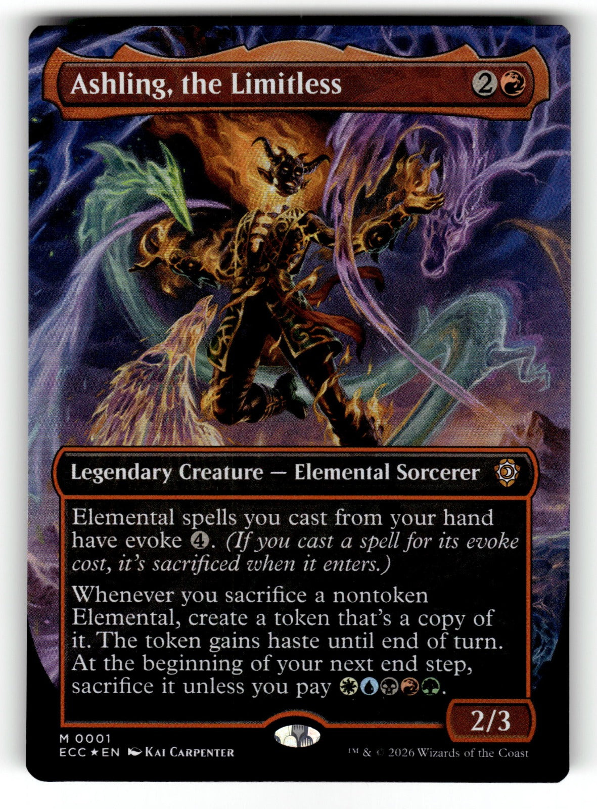 Ashling, the Limitless (Borderless) – 1 ECC: Commander: Lorwyn Eclipsed M Foil NM