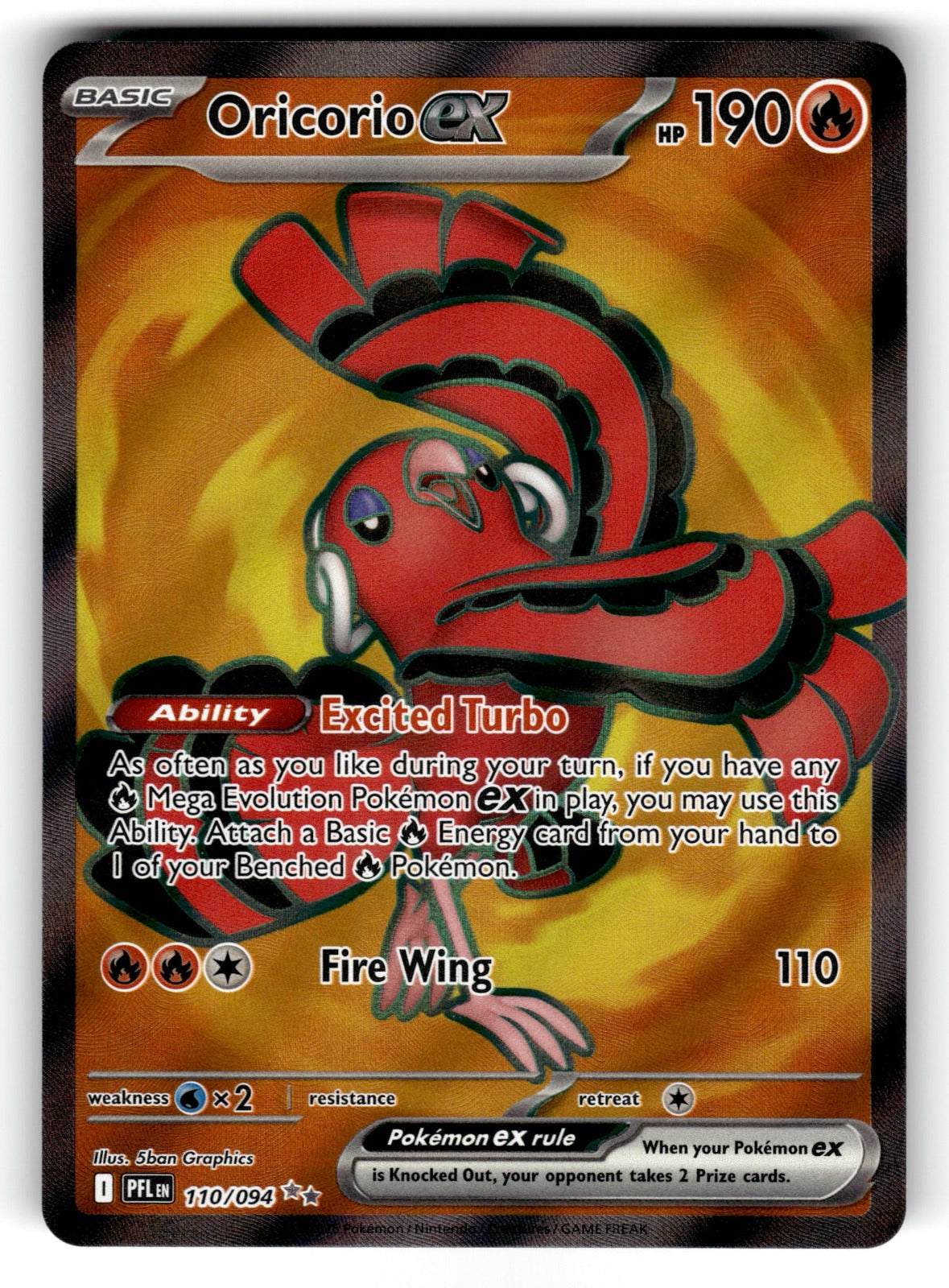 Oricorio ex – 110/094 PFL: ME02: Phantasmal Flames Ultra Rare Holo NM