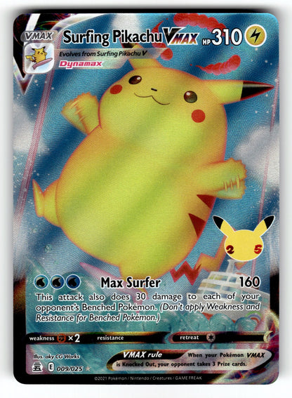Surfing Pikachu VMAX – 009/025 CLB: Celebrations Ultra Rare Holo LP
