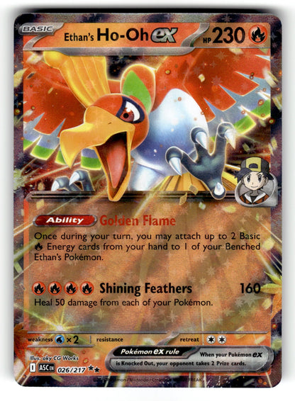Ethan's Ho-Oh ex – 026/217 ASC: ME: Ascended Heroes Double Rare Holo NM
