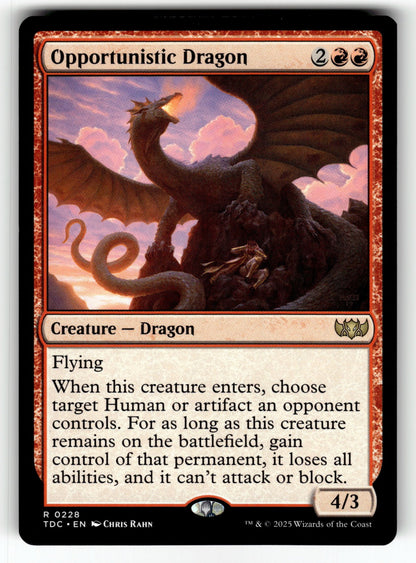 Opportunistic Dragon – 228 TDC: Commander: Tarkir: Dragonstorm R NM