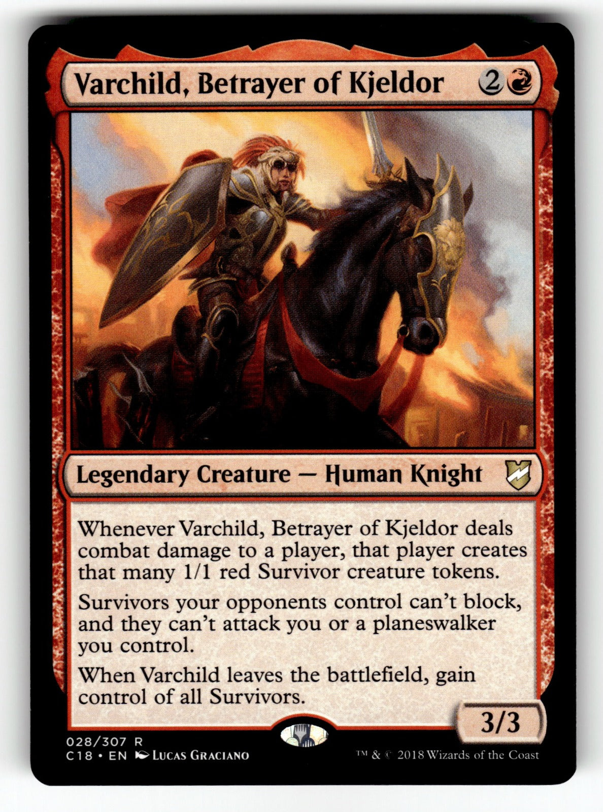 Varchild, Betrayer of Kjeldor – 28 C18: Commander 2018 R NM