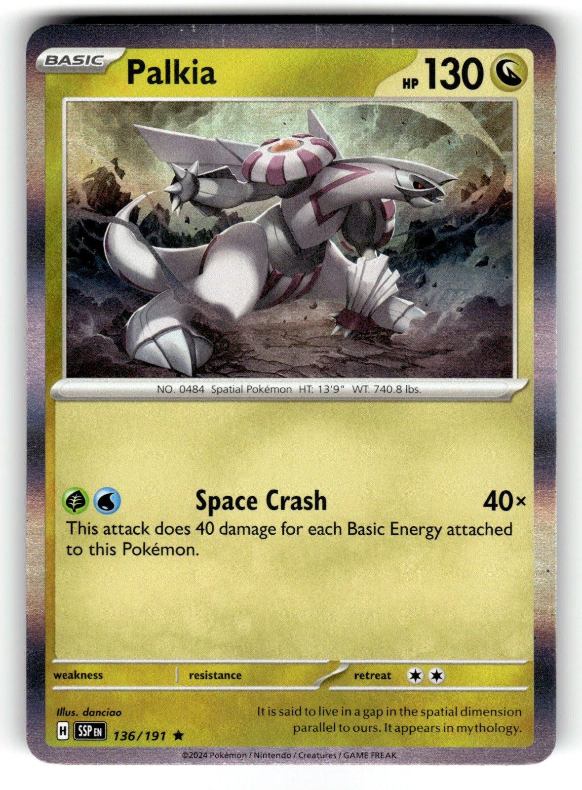 Palkia – 136/191 SSP: SV08: Surging Sparks Rare Holo NM