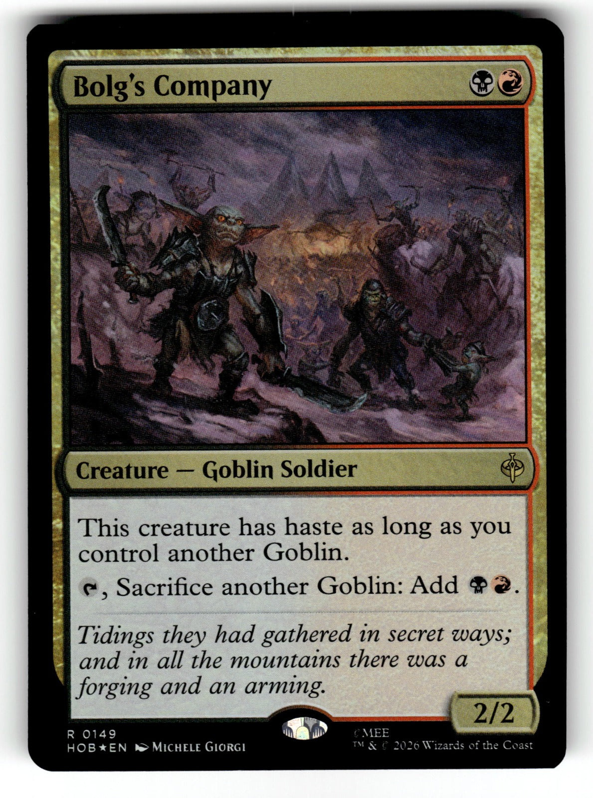Bolg's Company – 149 HOB: The Hobbit R Foil NM